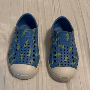 Native Kids Sneakers - Blue with Yellow Accents